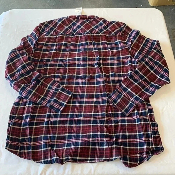 Lands end women’s flannel long sleeve button down shirt XL NWT - Picture 3 of 3